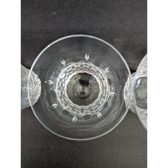 Set Of 5 Crystal Old Fashioned Glasses With Diamond Cut Pattern - Picture 5 of 9